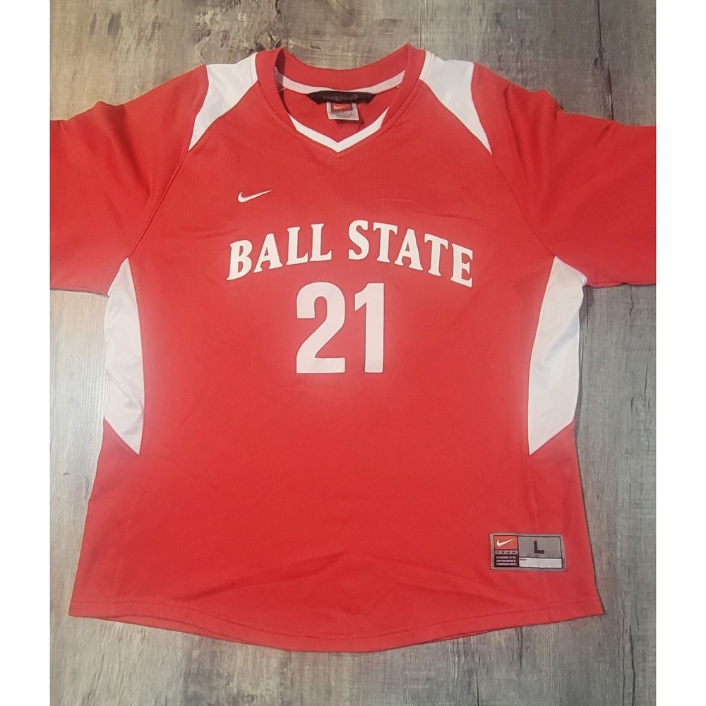 Ball State Cardinals Nike Sphere #21 Football Jersey Red Vintage Youth Large EUC